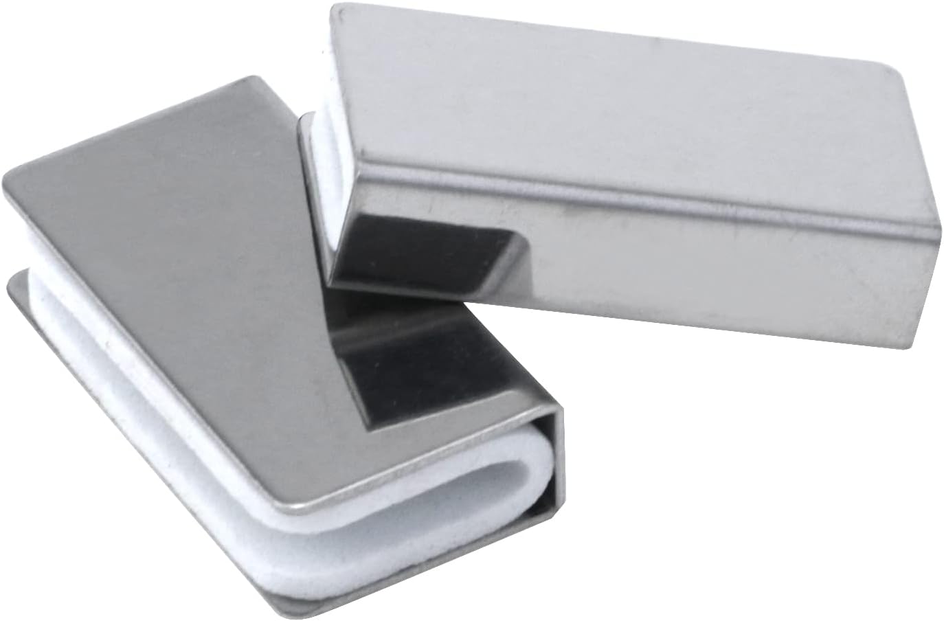 4 Abrazaderas magnéticas plateadas para puerta cristal