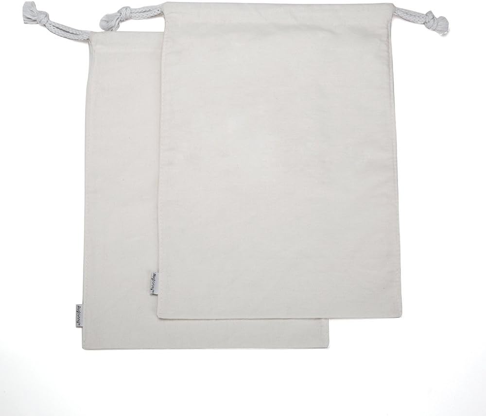 Bolsa lavandería viaje 100% algodón 2 Uds Blanco XS