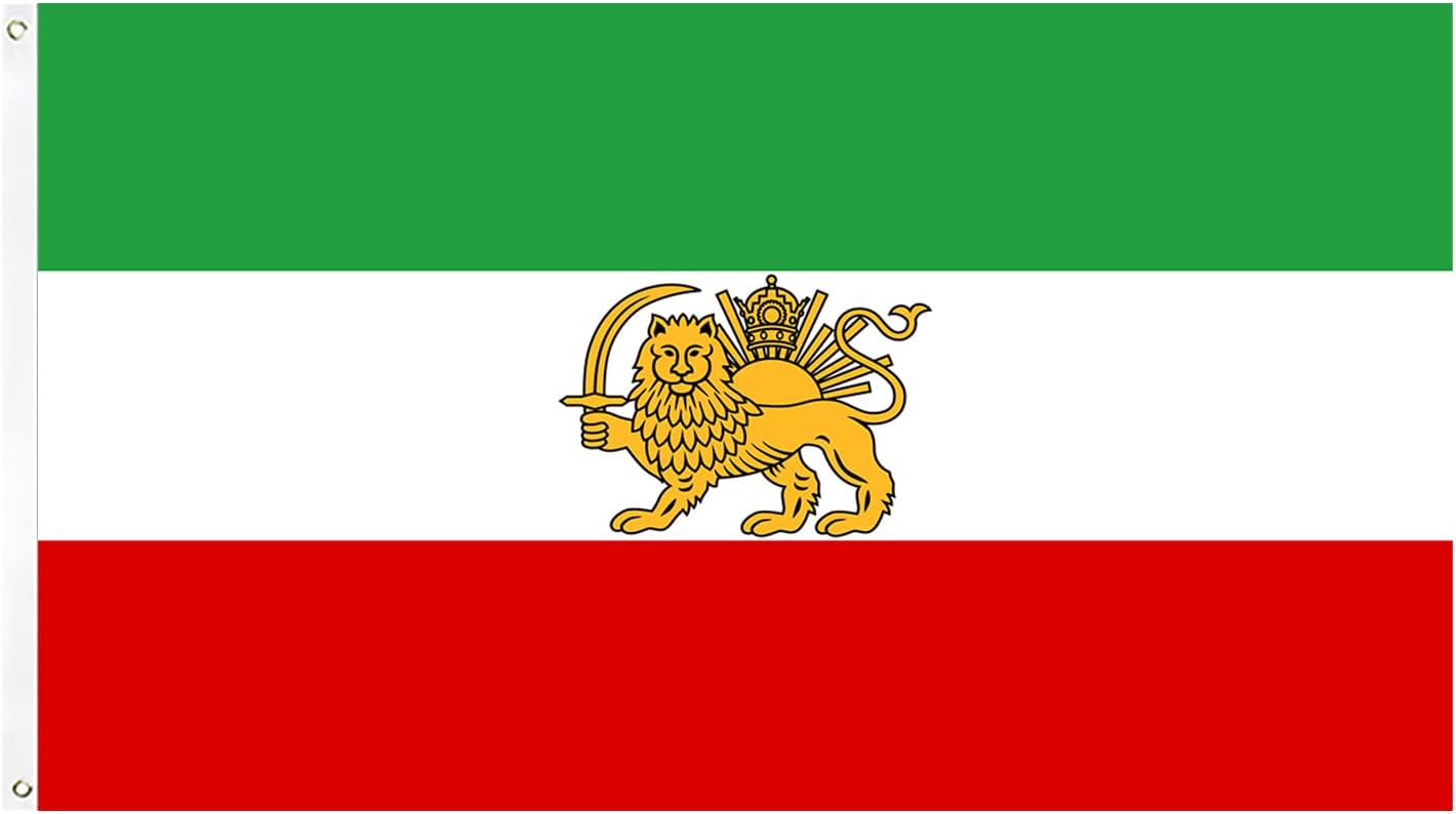 Bandera Irán histórica poliéster 3x5ft león