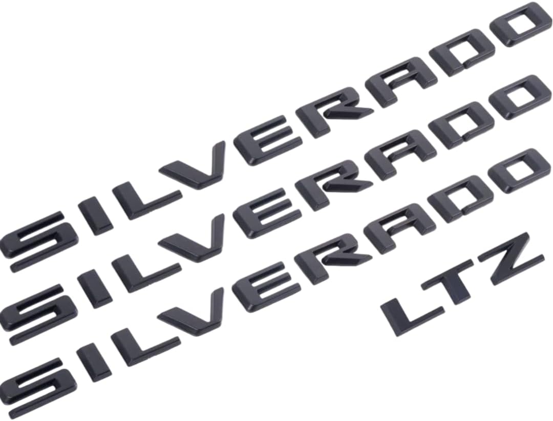 4 Pack Emblemas Silverado Plus LTZ 2019-25 3D Negro