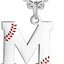 Collar iniciales béisbol cadena acero inox 22" hombre