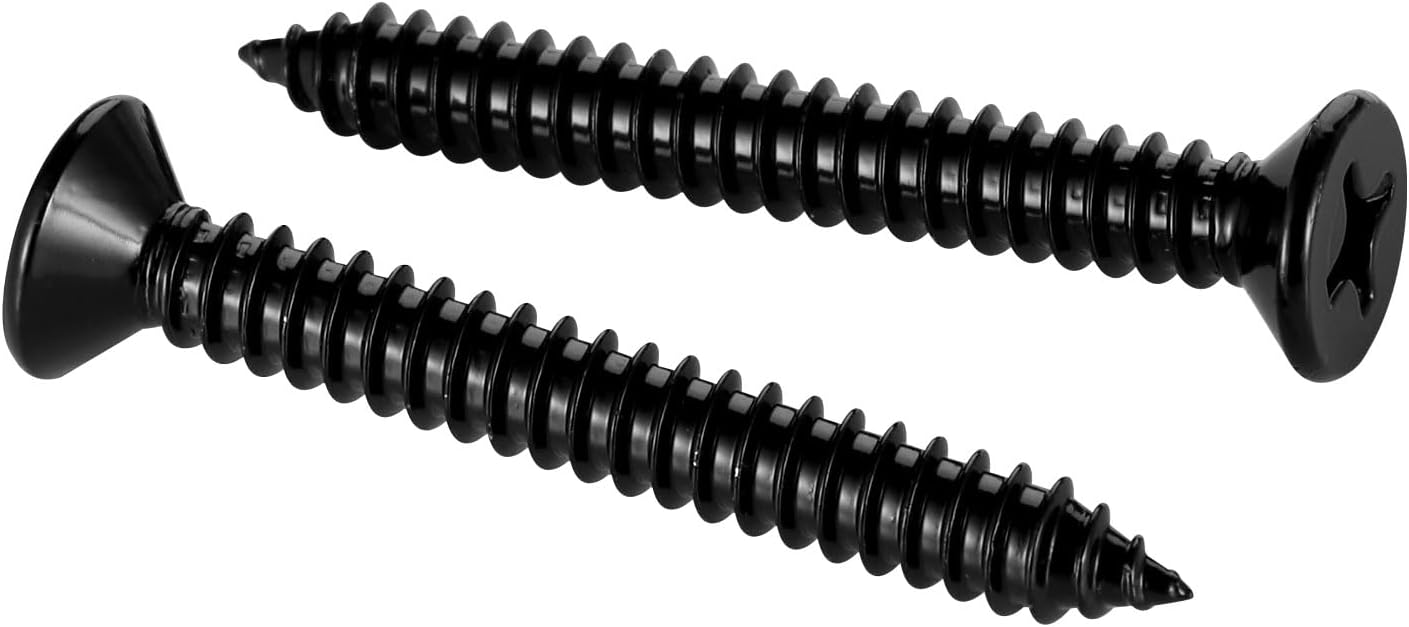 Tornillos madera #4x1-1/2" acero inox 304 negro 100uds