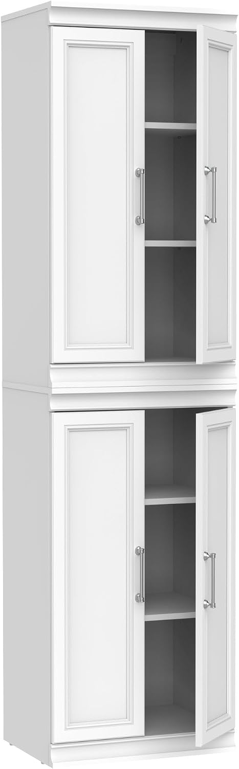 Sistema armario madera 21.38pulg 6 estantes color blanco