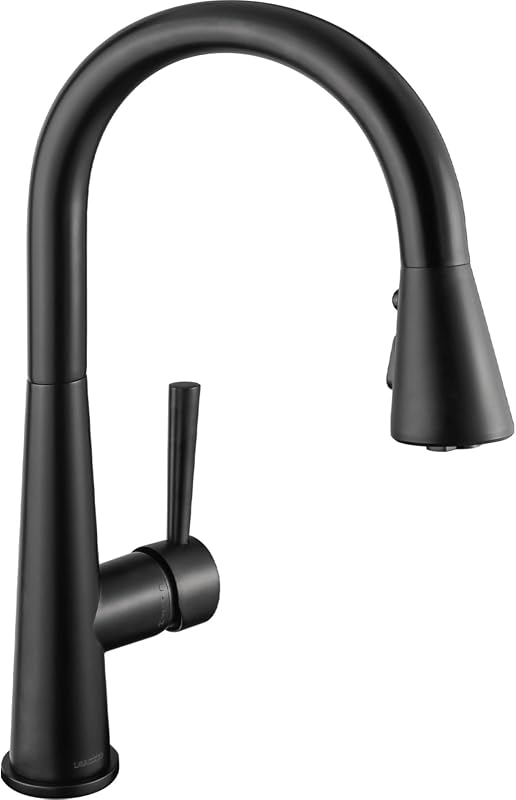 Grifo cocina negro mate rociador extraíble un solo orificio