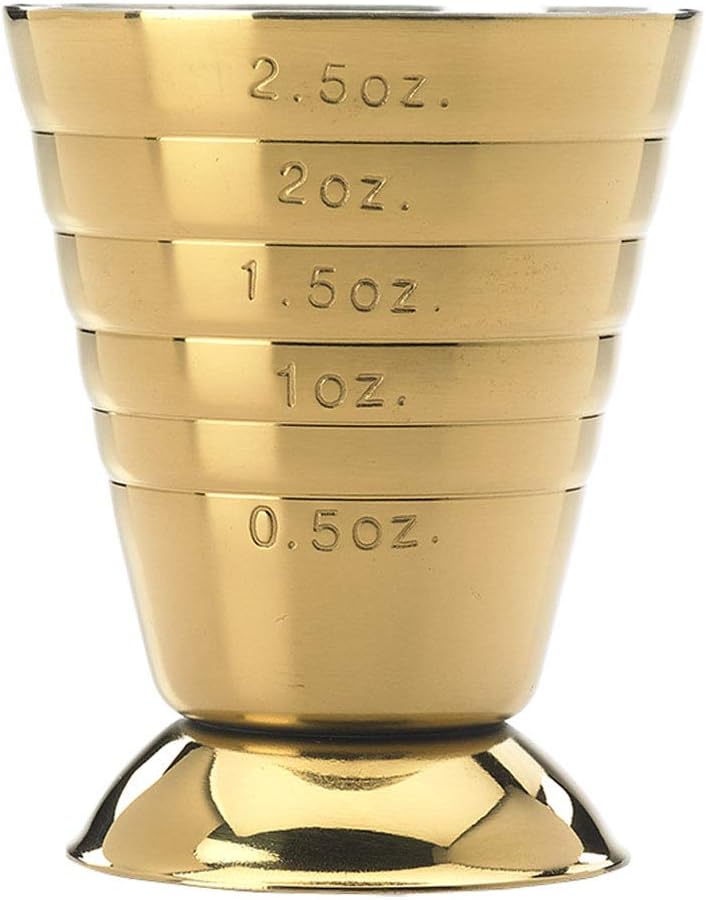 Medida bebida 2.5oz color dorado