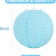 Faroles papel redondos azul claro 8pulg decorativos colgantes