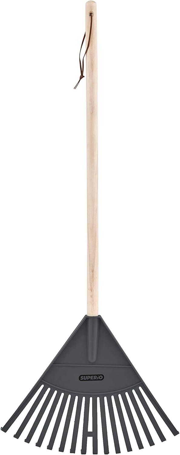 Rastrillo niños madera cabeza plástico 34pulg gris set 6