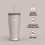 Vaso térmico acero inox con tapa pajita 24oz arenisca