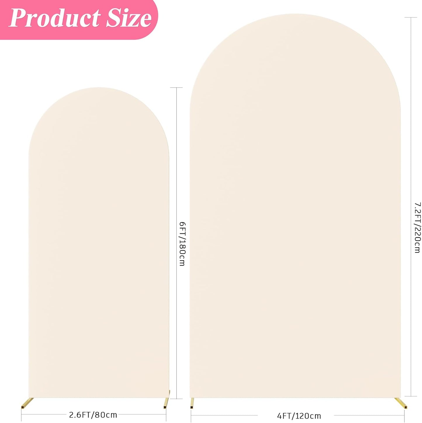 Funda arco boda 7.2pulg 6pulg beige spandex ajustada chiara