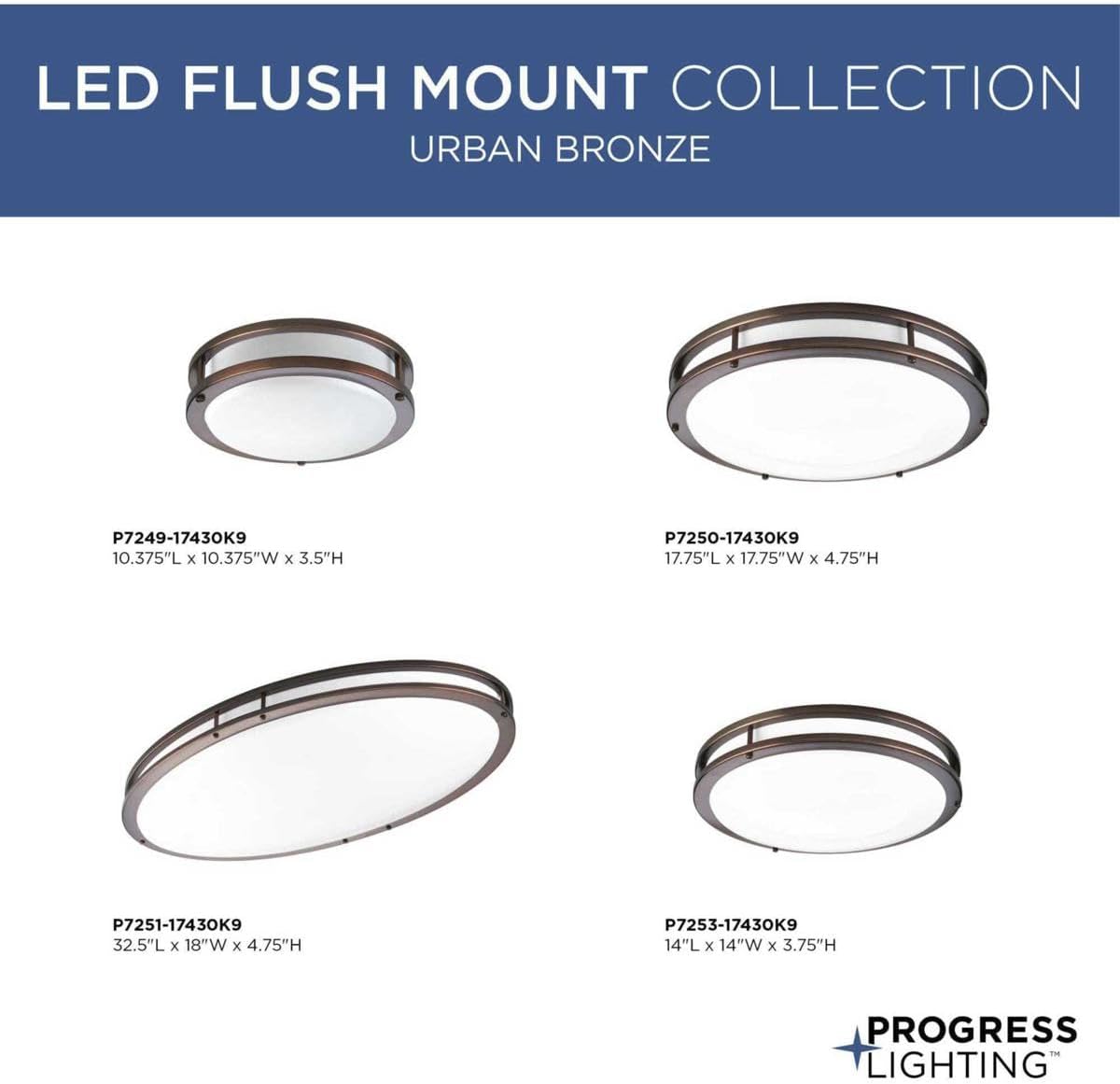 Lámpara LED Oval CTC 4.38x32.50x18.00 Bronce Urbano
