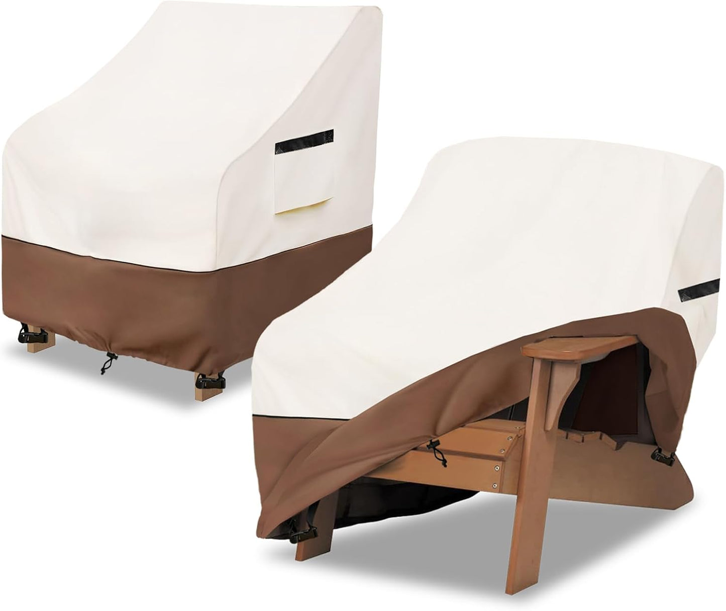 Fundas sillas patio impermeables 35x37x36" beige/marrón