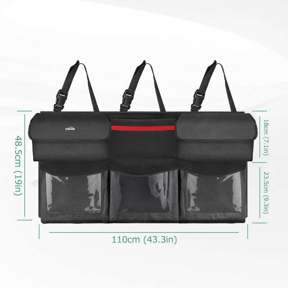 Organiz. colgante auto 6 bolsillos 43x19"