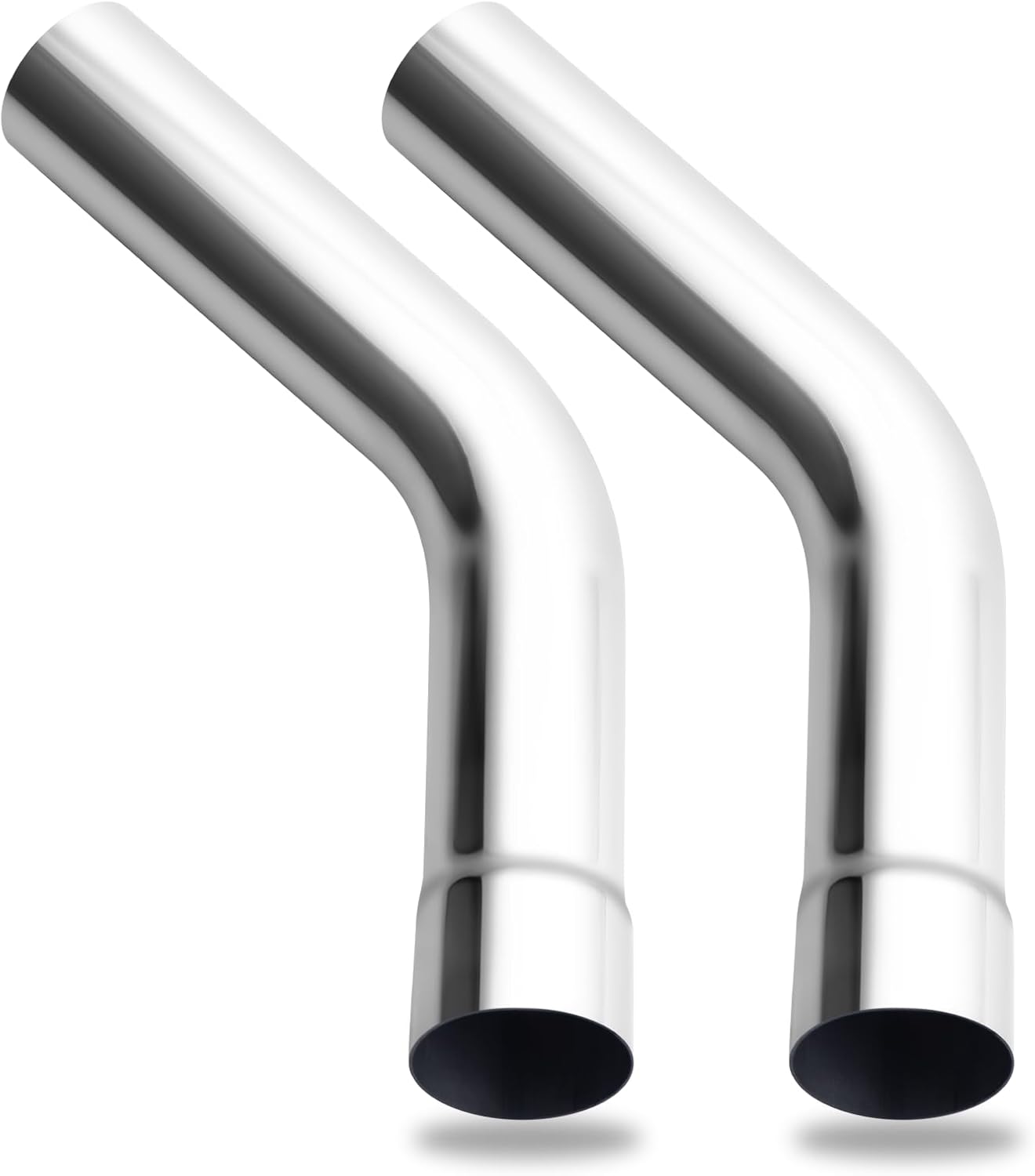 Tubo escape 45 grados acero inox 2 Pzas