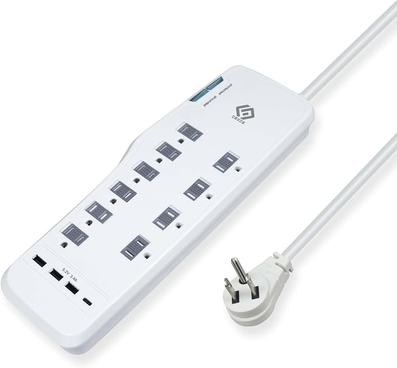 Regleta sobretensiones 10 tomas 4 USB 3.4A 6ft 15A UL
