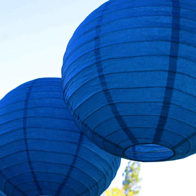 16 Linternas Papel Azul Marino 6-12pulg Boda Fiesta