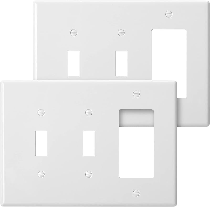 Placa pared doble palanca 2uds interruptor luz blanca