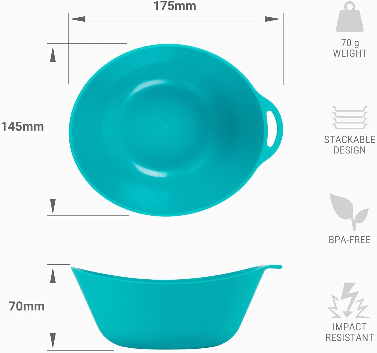 Cuenco unisex para campamento color verde azulado