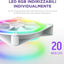 2 Ventiladores RGB 5.512" con Controlador 20 Leds