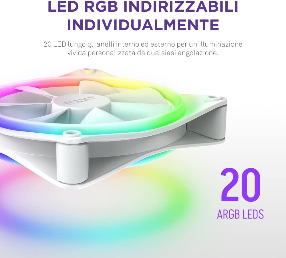 2 Ventiladores RGB 5.512" con Controlador 20 Leds