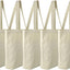 12 Pzas Bolsas Lona Reutilizables 13.6x15.3" Beige