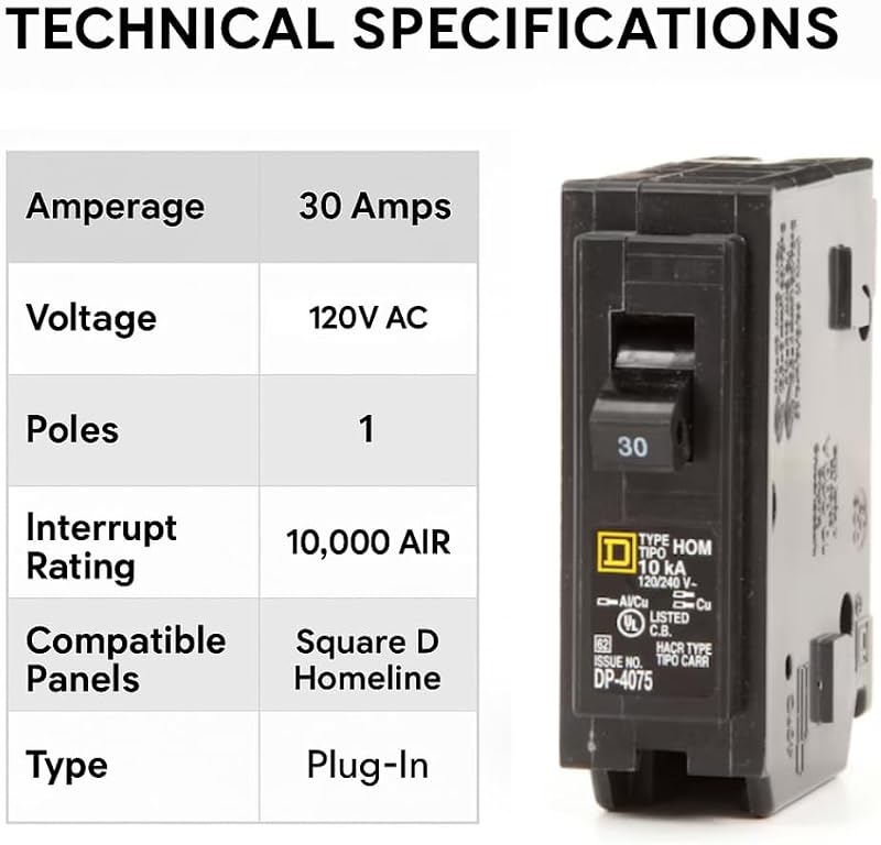 Kit disyuntor Square D Hom130 30A 120V UL