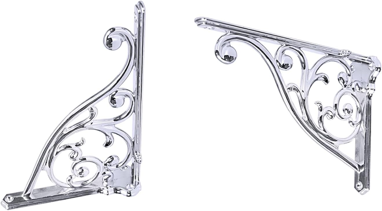 Soporte pared ángulo recto cromo pulido 5pulg pack 2