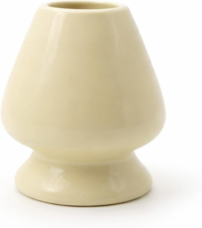 Soporte para batidor de cerámica matcha amarillo claro protege y prolonga vida