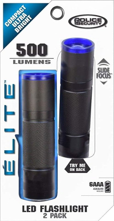 Linterna LED 500 lúmenes 2unid color negro