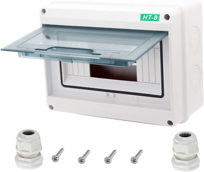 Caja eléctrica IP65 cubierta transparente ABS 8 vías