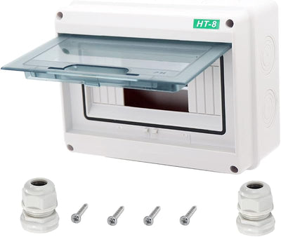 Caja eléctrica IP65 cubierta transparente ABS 8 vías