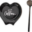 Soporte cuchara café forma corazón cerámica