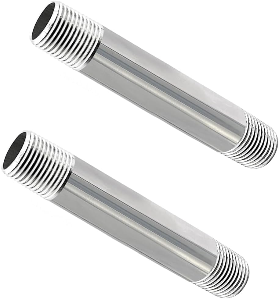 Tubo acero inox 1/2x4 pulg boquilla 304 para tuberías 2 pzas