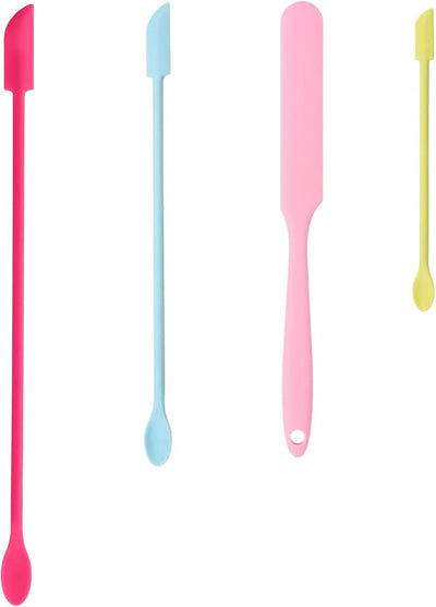 4 Espátulas belleza maquillaje y loción con tarro