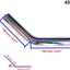 Tubo codo aluminio 4" 45 grados para intercooler 11.81"