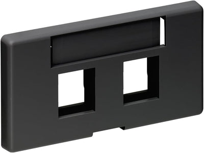 Placa frontal modular QuickPort 2 puertos negro