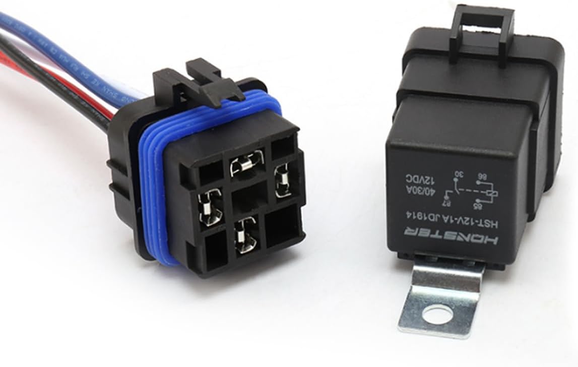 Relé automotriz 4 pines 40/30A 12V CC con cables impermeables