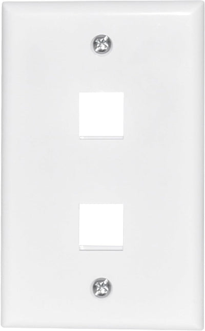 Placa pared Keystone Jack 2 puertos blanco