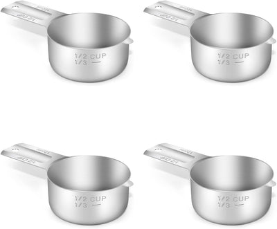 4 Pzas Taza Medidora 120ml Acero Inox Lavavajillas