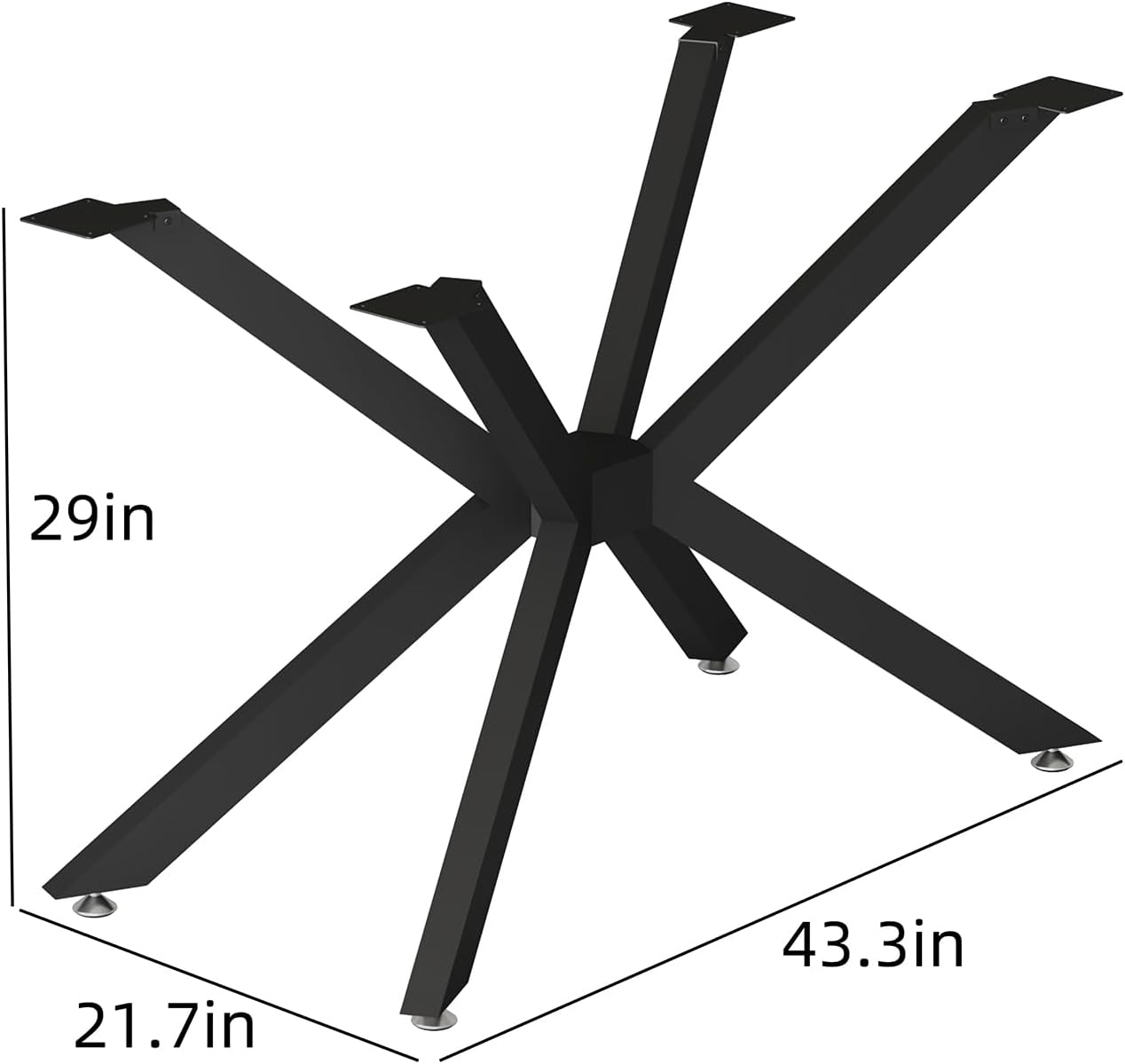 Base mesa moderna negra 29pulg metal ventosas para