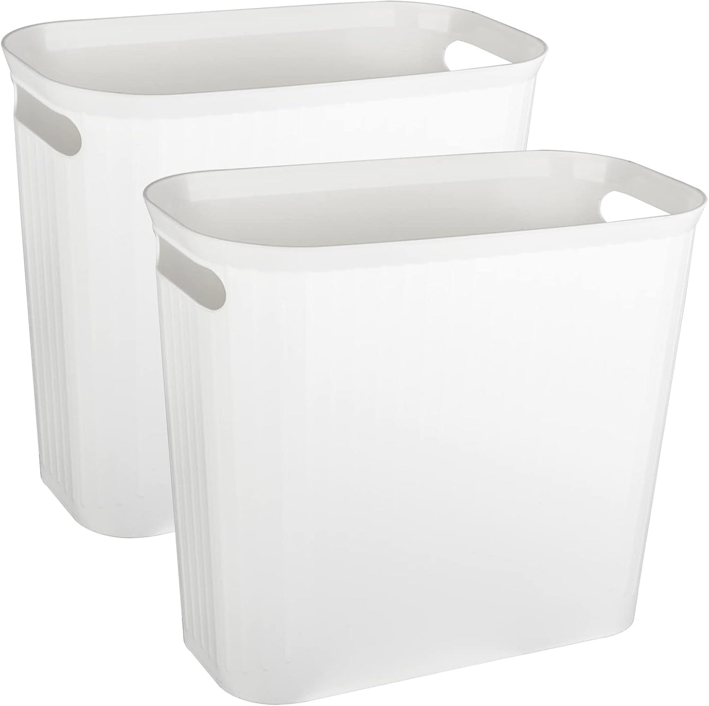 Cubo basura plástico 3.5gal color blanco set 2
