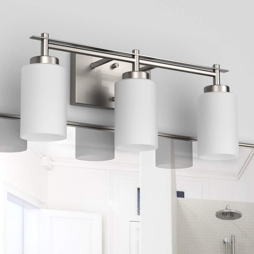 Lámpara tocador baño níquel cepillado 3 luces