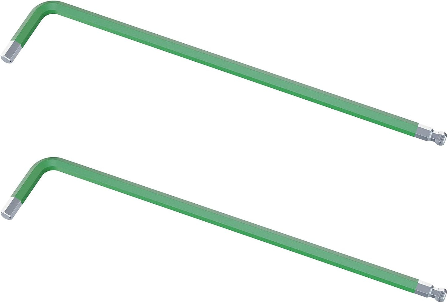 2 Llaves Allen bola 3/32 pulg acero S2 brazo largo verde