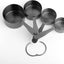 Set 4 Tazas y Cucharas Medidoras Acero Inox Negro