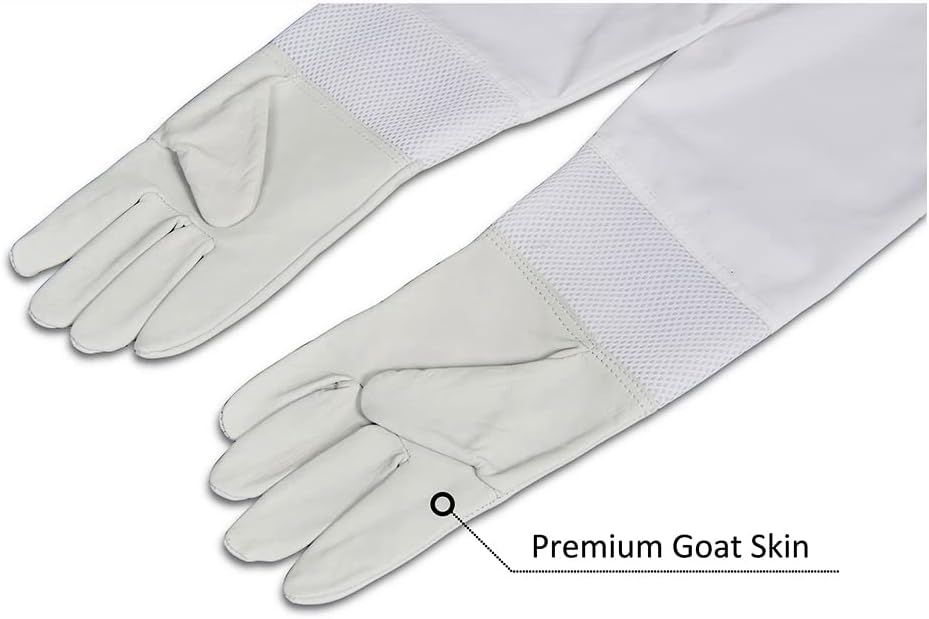 Guantes apicultor piel cabra manga larga lona talla XL