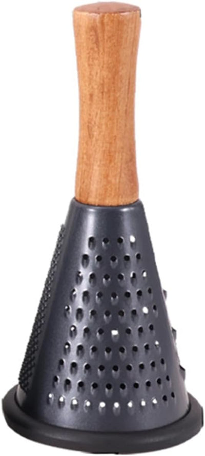 Rallador de queso acero inox triple función mango madera