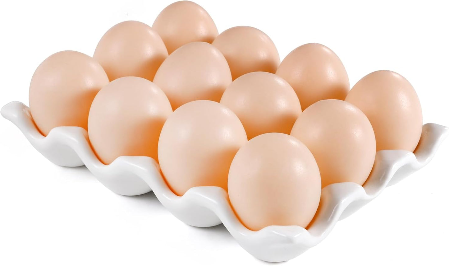 Bandeja cerámica 12 huevos soporte porcelana decorativo