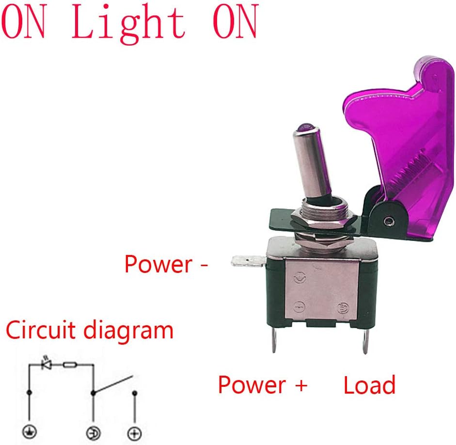 Interruptor SPST 12V 20A para auto o barco 5 Pzas Púrpura