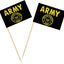 100 Banderas Palillo Dientes Escudo Dorado Militar Usa