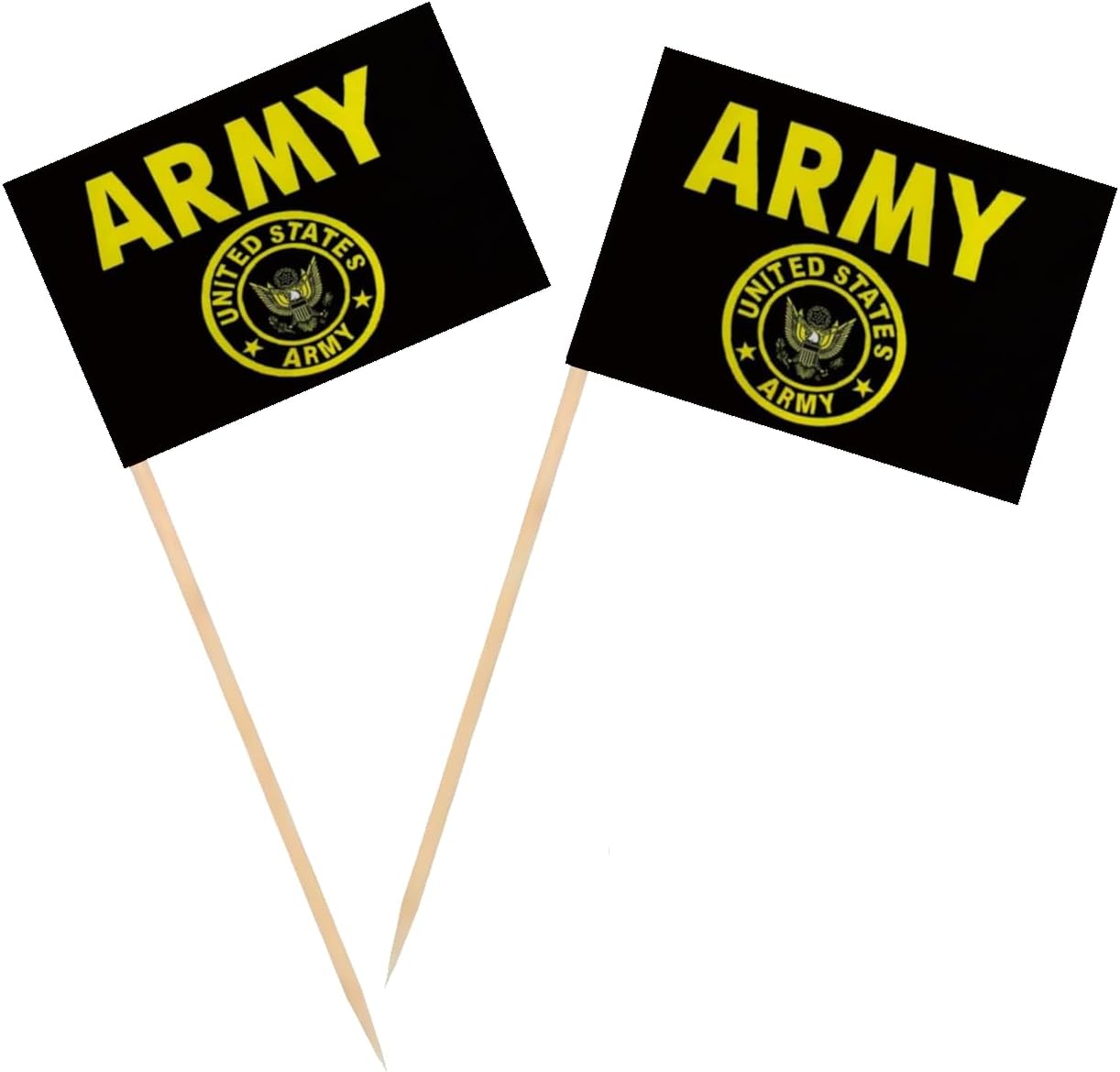 100 Banderas Palillo Dientes Escudo Dorado Militar Usa