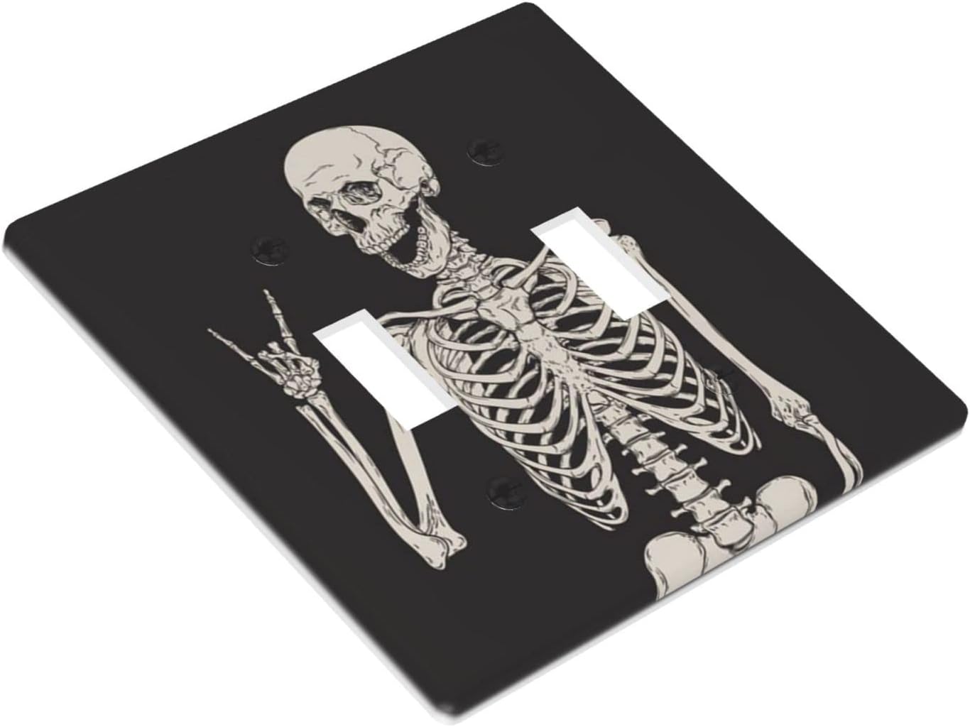 Cubierta interruptor calavera roca 2 bandas 4.5x4.5pulg